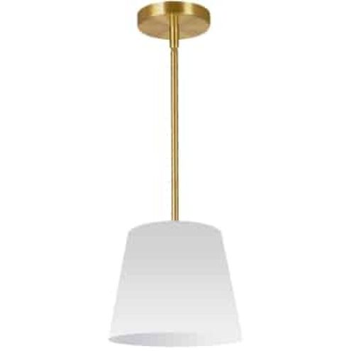 Oversized Drum 1 Light 10 inch Aged Brass Pendant Ceiling Light in White, X-Small