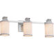 Textile LED 23 inch Polished Chrome Bath Bar Wall Light in 2100 Lm LED, Cream, Square with Flat Rim