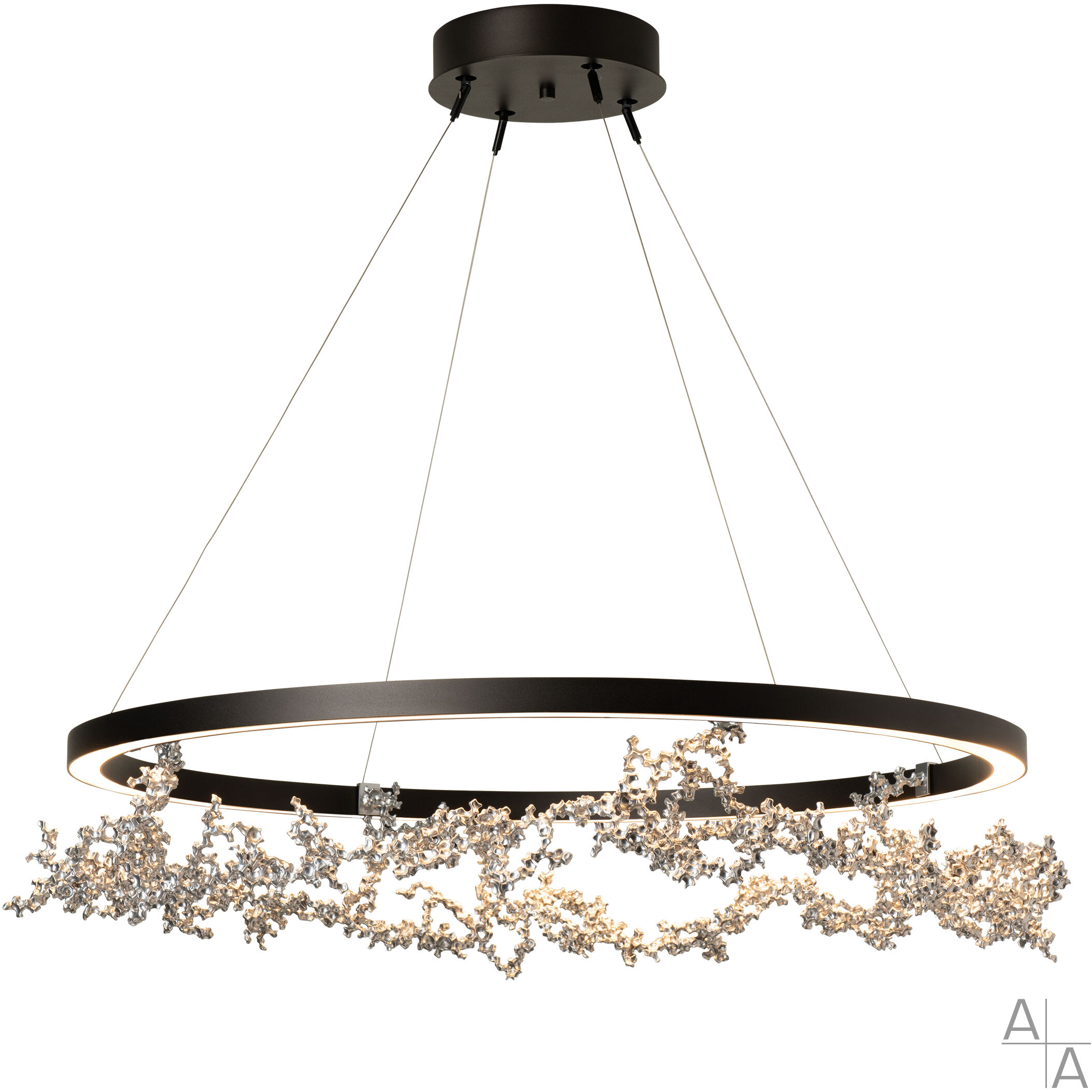 Coral LED 40.7 inch White and Dark Smoke Ring Pendant Ceiling Light, Art & Alchemy