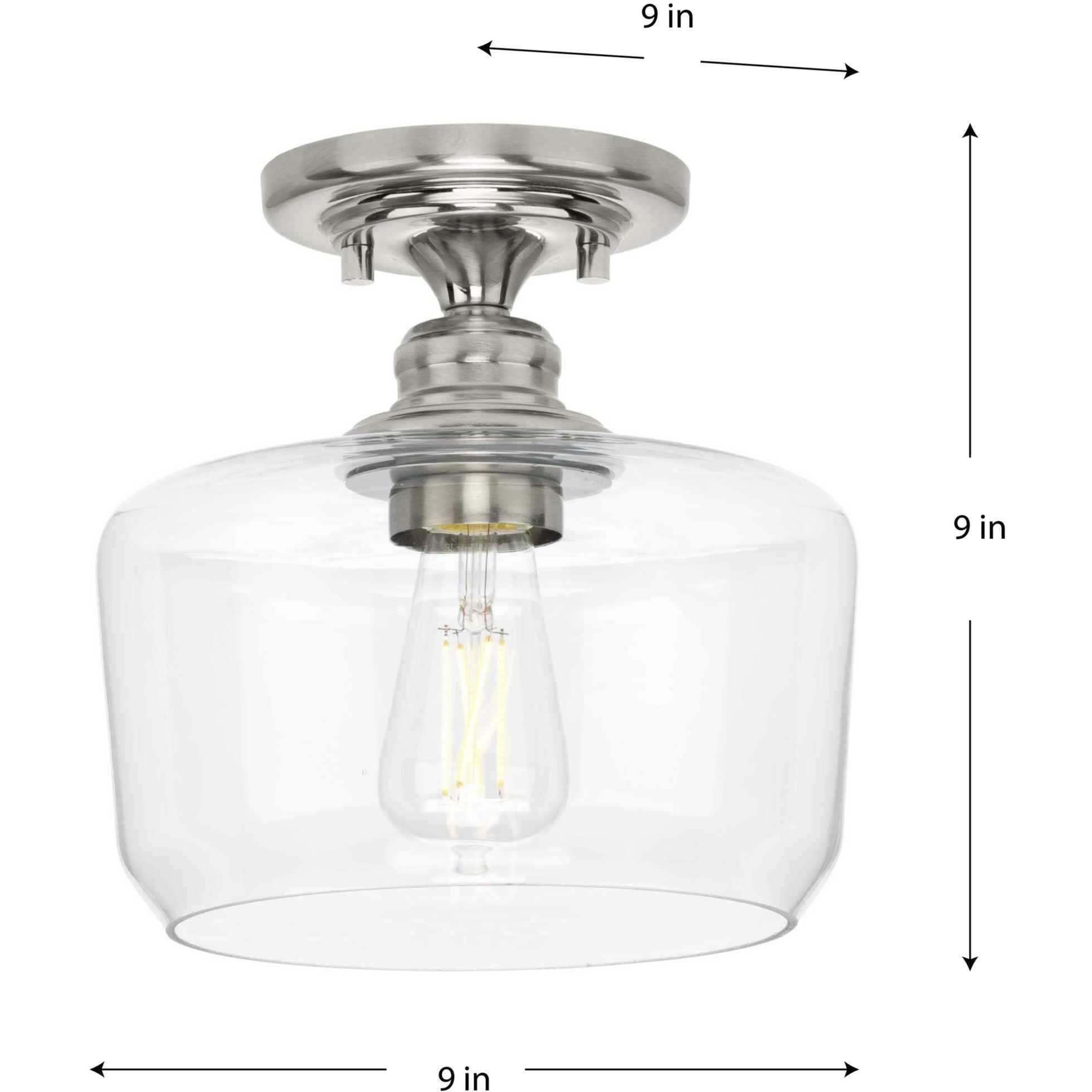 Aiken 1 Light 9 inch Brushed Nickel Flush Mount Ceiling Light