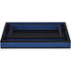 Navy Lacquer Navy and Black Trays, Set of 2