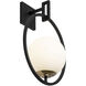 Stopwatch 1 Light 14 inch Matte Black and French Gold Wall Sconce Wall Light