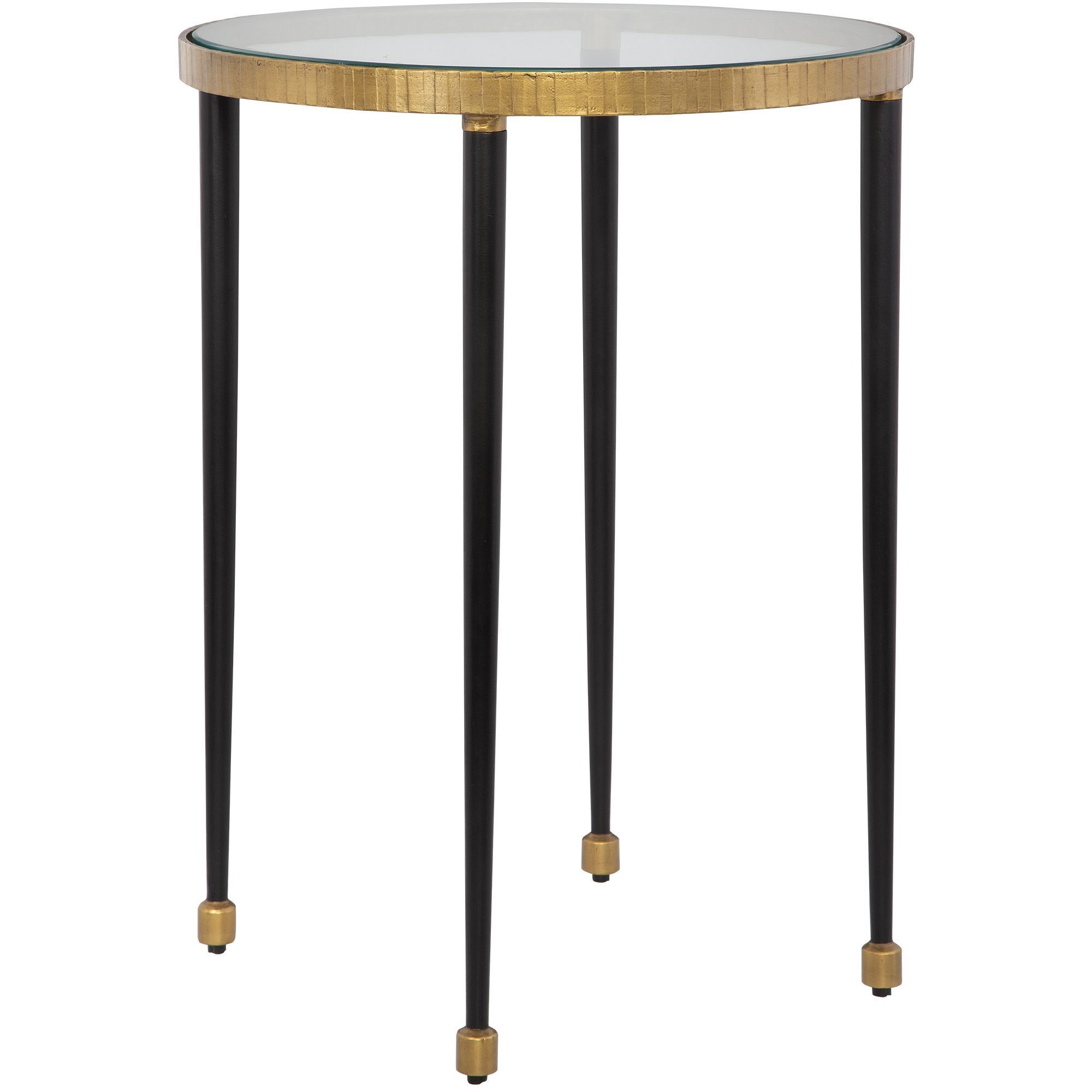 Stiletto 22 X 17 inch Antique Gold and Black with Gold Side Table