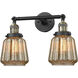 Franklin Restoration Chatham 2 Light 6 inch Black Antique Brass Bath Vanity Light Wall Light in Mercury Glass, Franklin Restoration