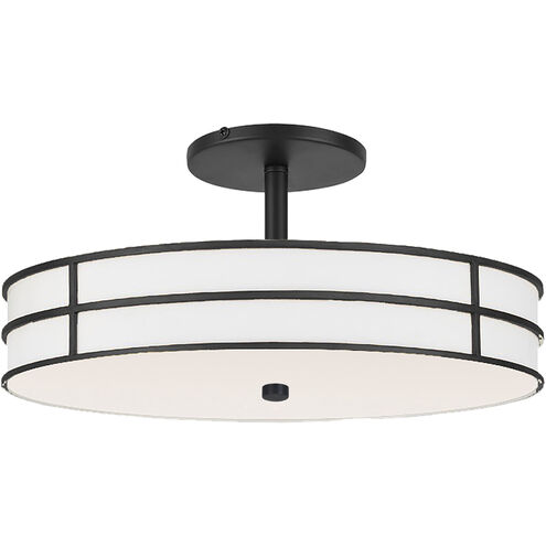 Fulvia 2 Light 16 inch Matte Black Semi-Flush Mount Ceiling Light