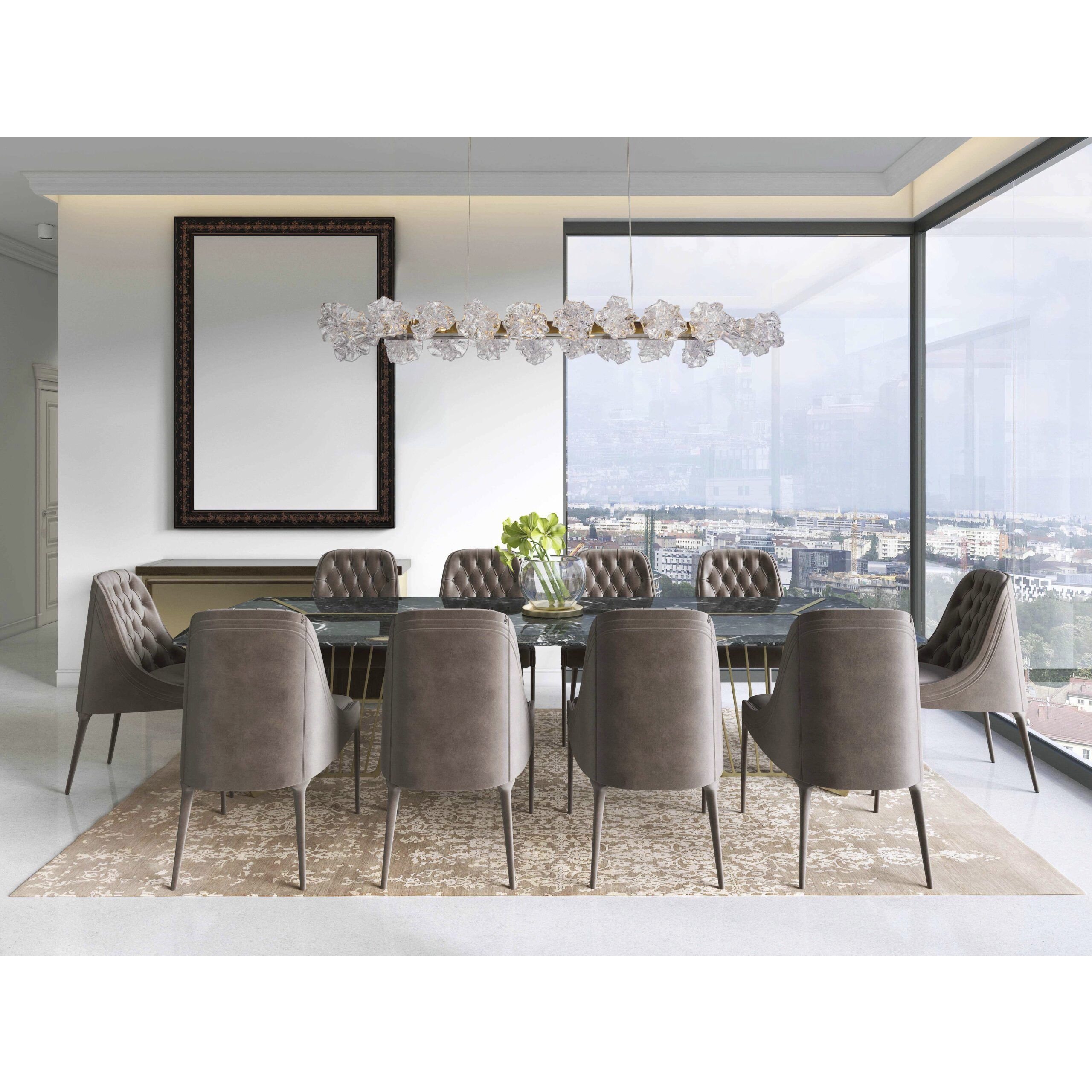 Blossom LED Novel Brass Linear Pendant Ceiling Light in 2700K LED