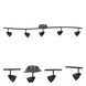 Serpentine 5 Light 120V Brushed Steel Rail Fixture Ceiling Light in Cone Dark Bronze Metal