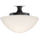 Knox 1 Light 12 inch Black Semi-flush Mount Ceiling Light