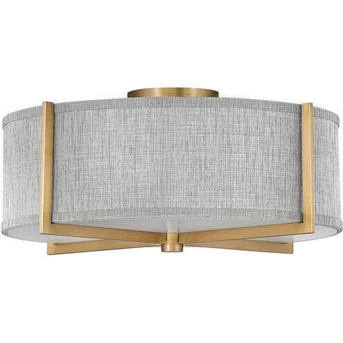 Galerie Axis 3 Light 19.5 inch Heritage Brass Indoor Semi-Flush Mount Ceiling Light
