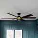 Melia 65 inch Alturas Gold with Matte Black Blades Outdoor Ceiling Fan