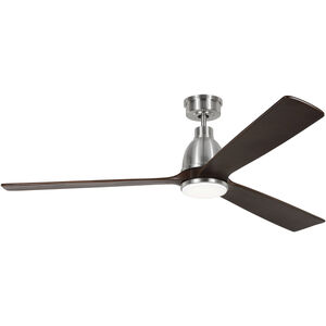 Bryden 60 inch Brushed Steel with Dark Walnut Blades Indoor/Outdoor Smart Ceiling Fan
