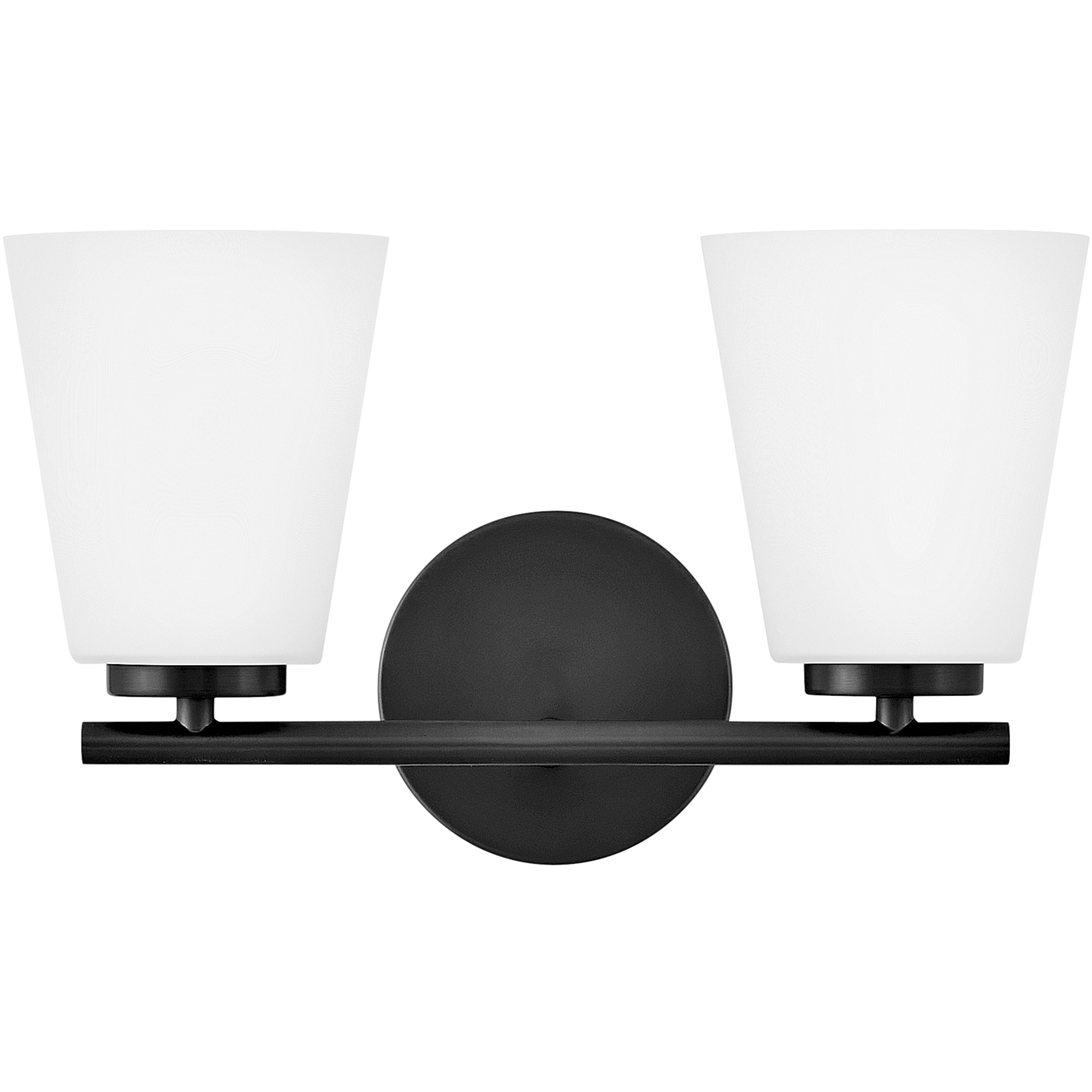 Bri 2 Light 15 inch Black Bath Light Wall Light