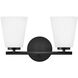 Bri 2 Light 15 inch Black Bath Light Wall Light