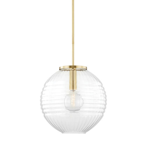 Bay Ridge 1 Light 17 inch Aged Brass Pendant Ceiling Light