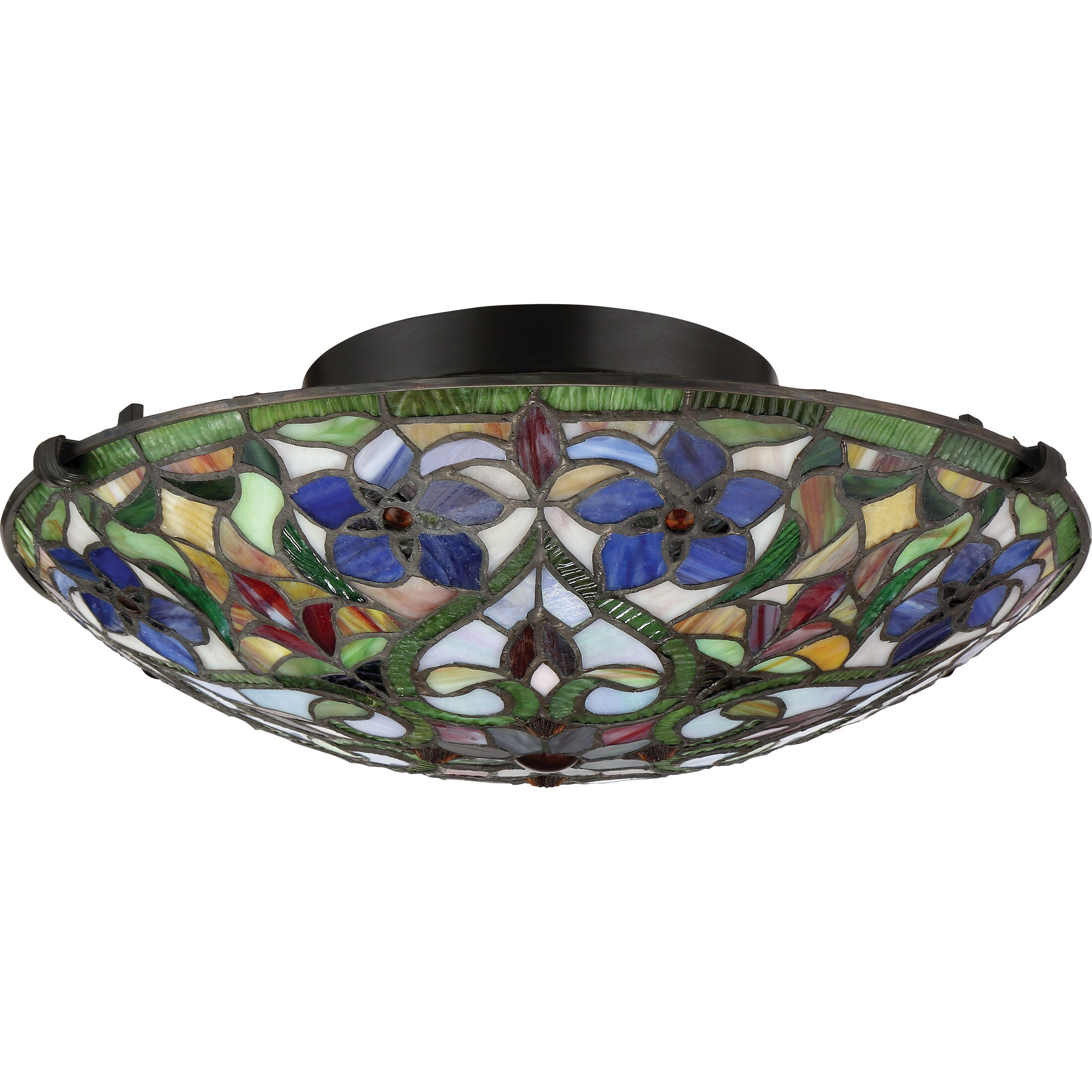 Violets 2 Light 16 inch Vintage Bronze Flush Mount Ceiling Light, Naturals