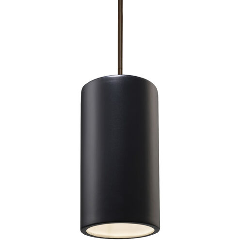 Radiance Collection LED 7 inch Carbon Matte Black with Matte Black Pendant Ceiling Light