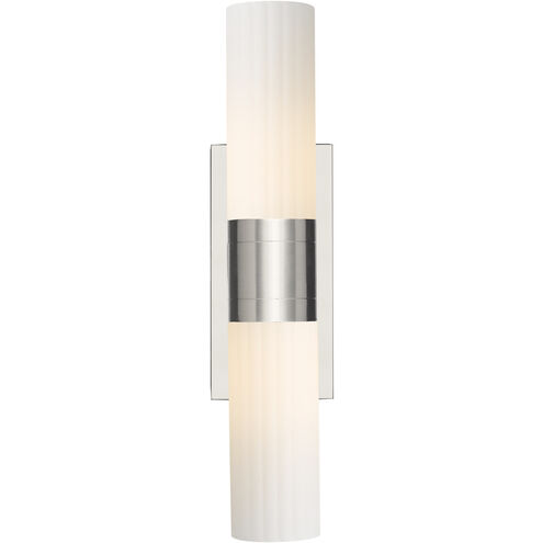 Empire 2 Light 18.5 inch Satin Nickel Bath Vanity Light Wall Light in Matte White Glass