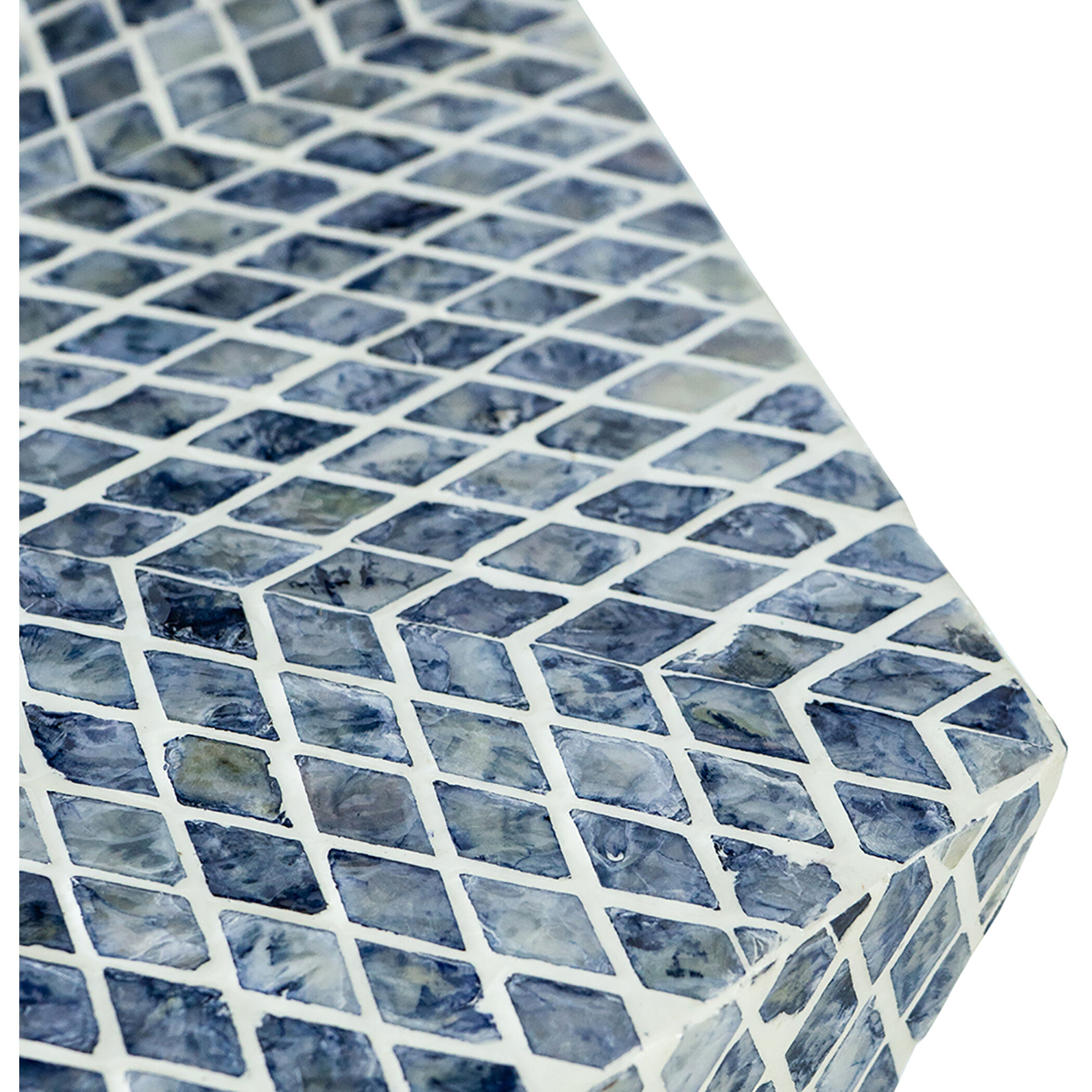 Hexagon 19.7 inch Blue Stool