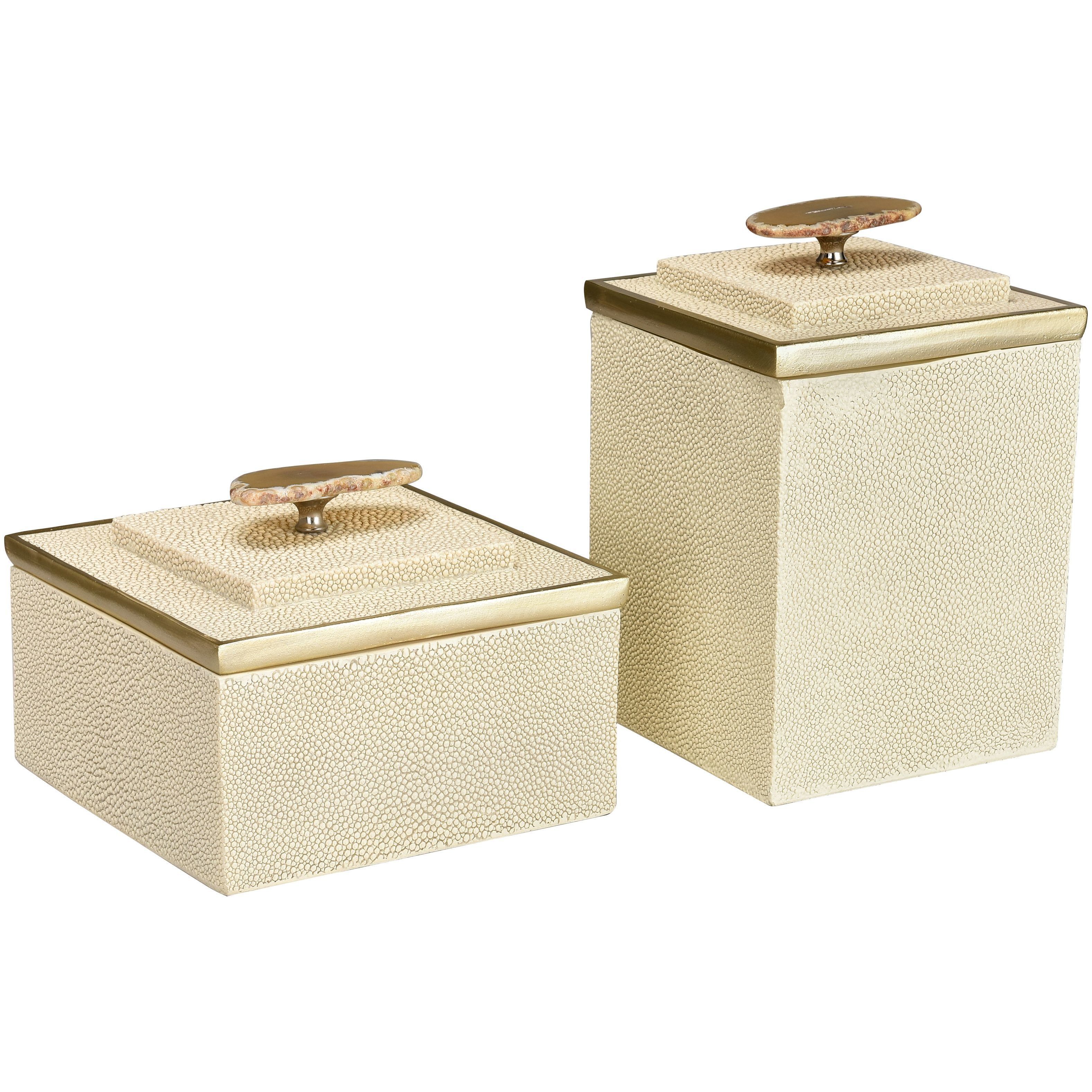 Brenner 5.25 X 5.25 inch Ivory with Brown Box, Set of 2