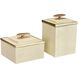 Brenner 5.25 X 5.25 inch Ivory with Brown Box, Set of 2