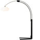 Morelli 85 inch 100 watt Satin Nickel and Black Arc Floor Lamp Portable Light