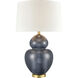 Perry 30 inch 150.00 watt Blue with Brass Table Lamp Portable Light