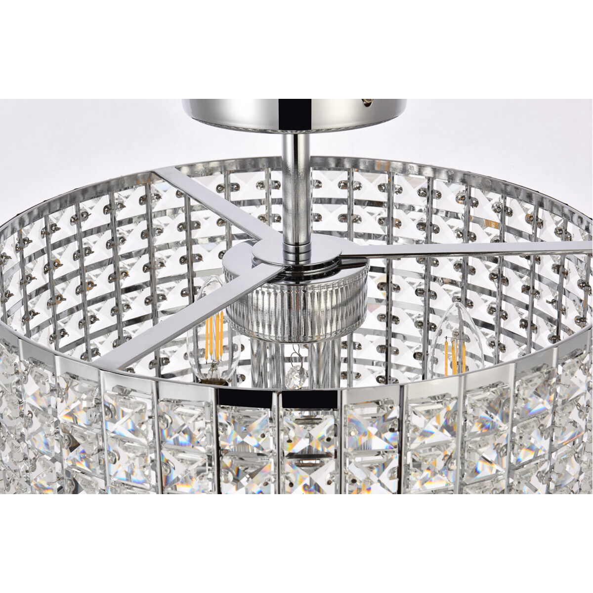 Elise 4 Light 14 inch Chrome Flush Mount Ceiling Light