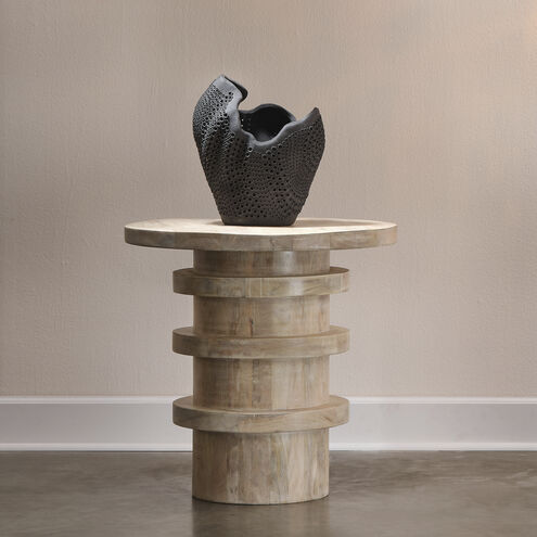 Dynasty 14 X 12 inch Vase in Matte Black Porcelain