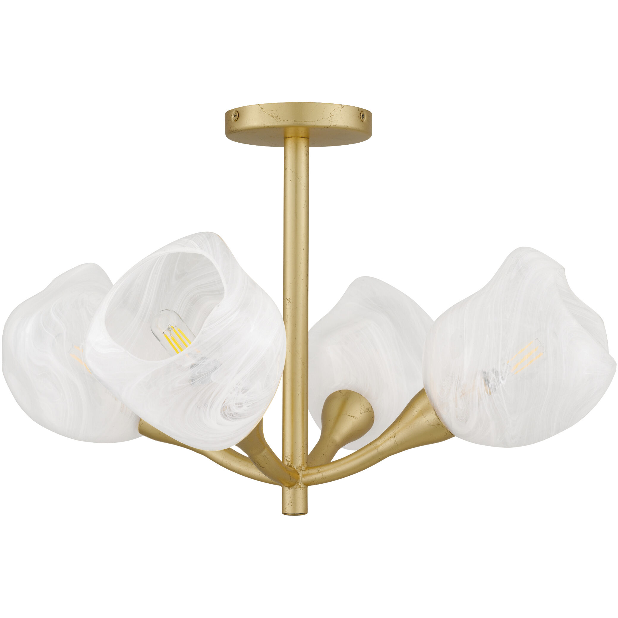 Adelyn 4 Light 22 inch Gold Leaf Semi-Flush Mount Ceiling Light