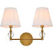 Bethany 2 Light 17 inch Brass Bath Sconce Wall Light