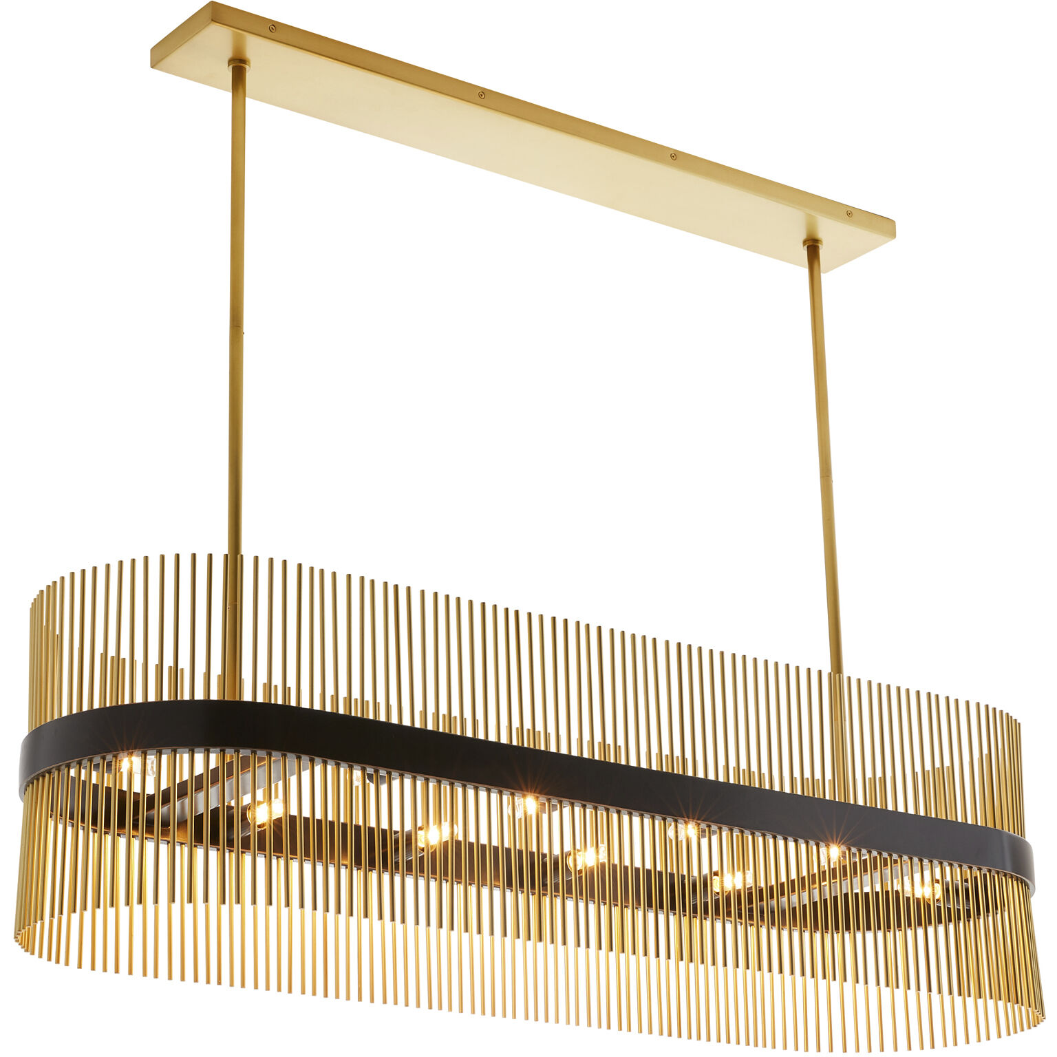 Hozier 10 Light 50 inch Antique Brass Oval Chandelier Ceiling Light