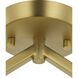 Vertex 1 Light 5 inch Brushed Gold Semi-Flush Mount Ceiling Light