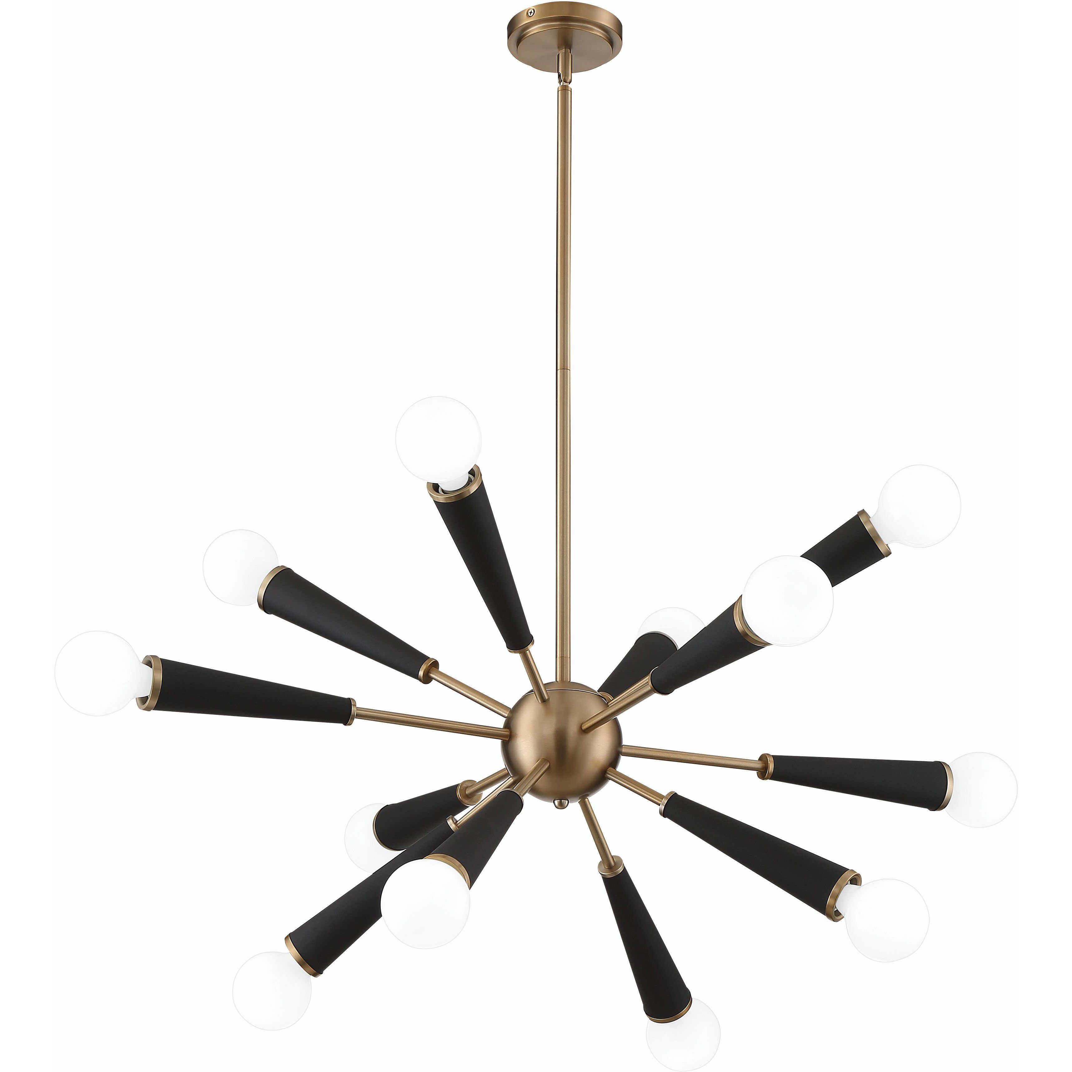 Zodiac 12 Light 34 inch Aged Brass Chandelier Ceiling Light