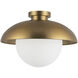 Alora Mood Rubio 1 Light 16 inch Aged Gold/Opal Matte Glass Flush Mount Ceiling Light
