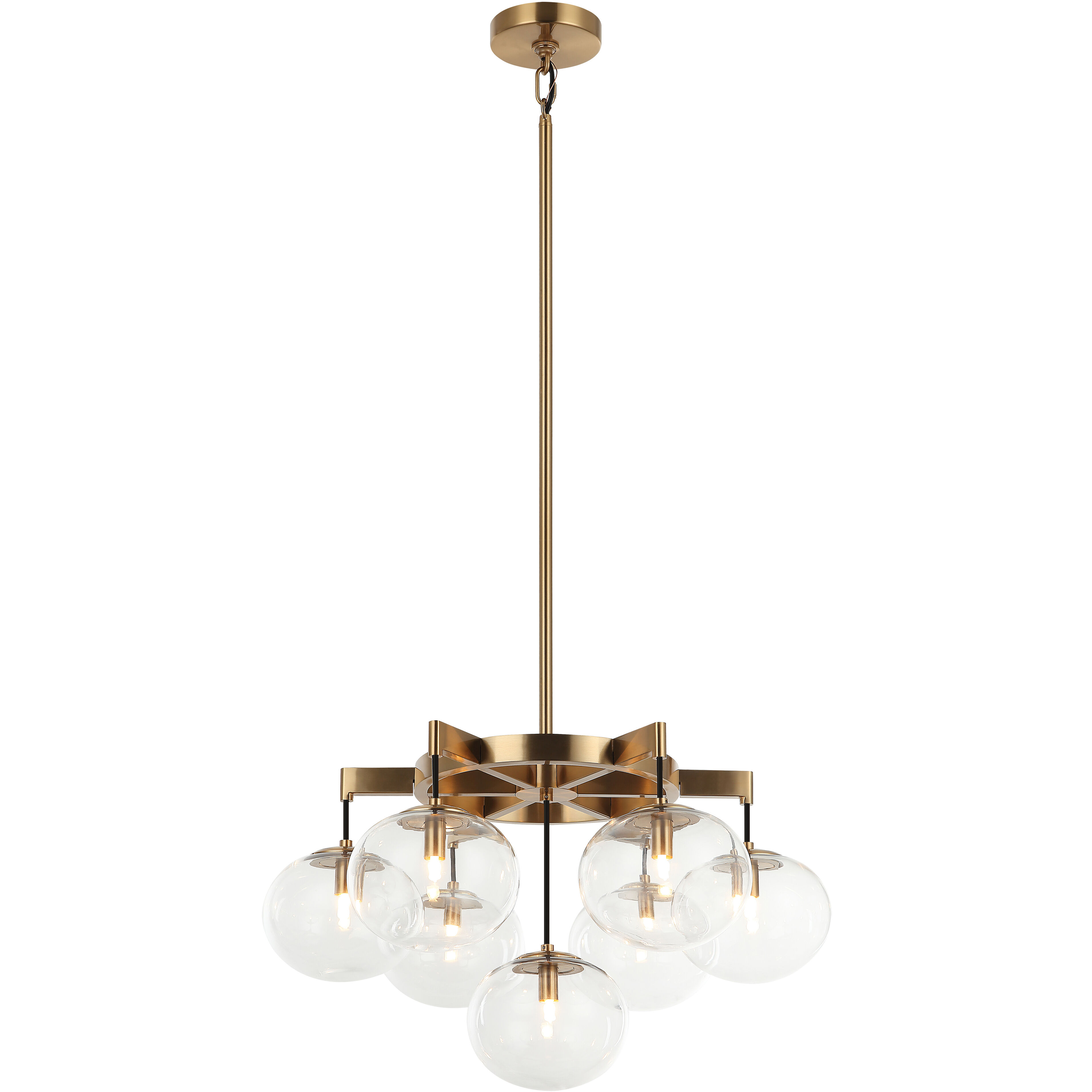 Bulbus LED 24 inch Aged Gold Brass Pendant Ceiling Light