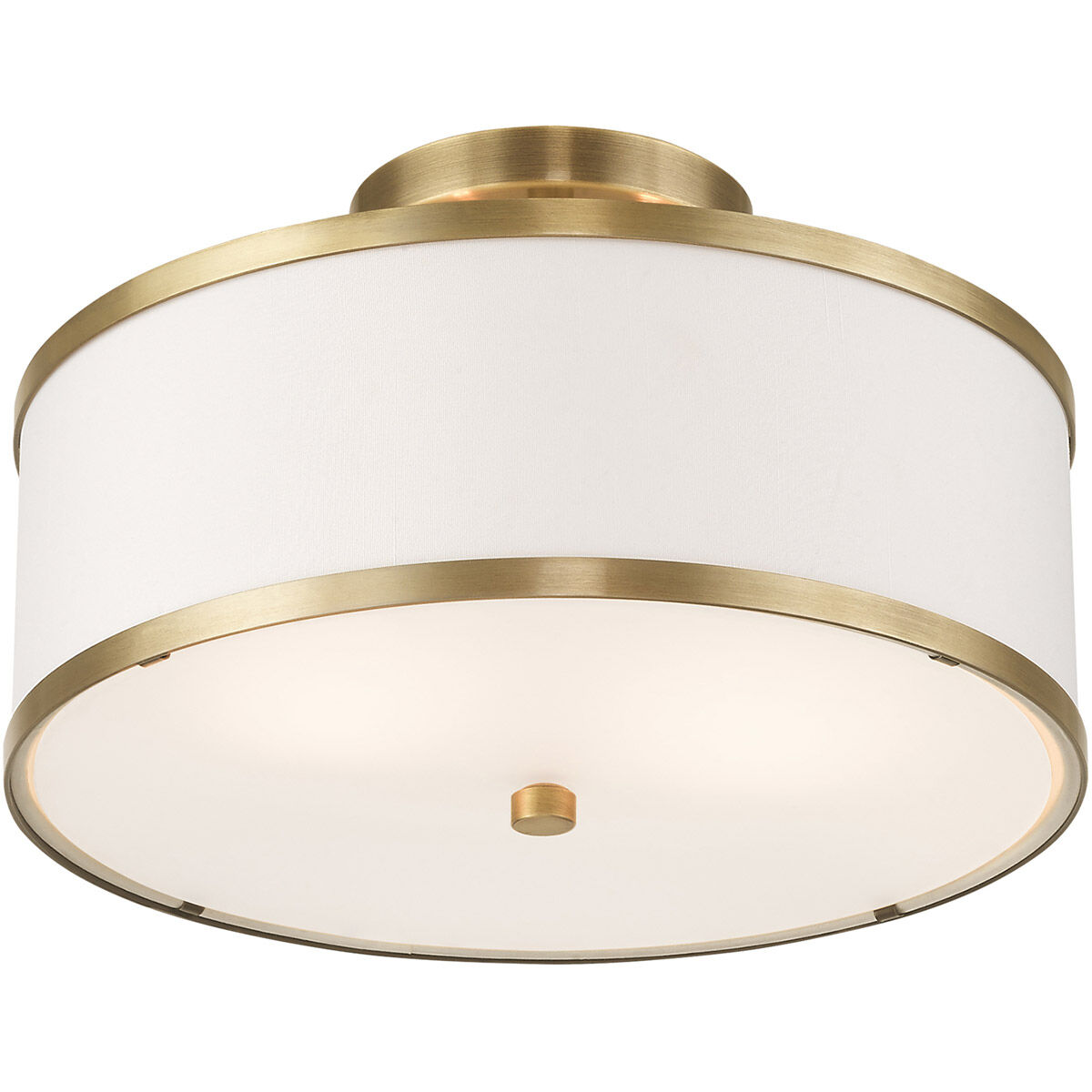 Park Ridge 2 Light 13 inch Antique Brass Semi-Flush Mount Ceiling Light