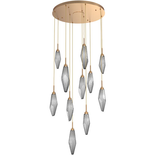 Rock Crystal LED 32.3 inch Novel Brass Chandelier Ceiling Light, Round Multi-Port