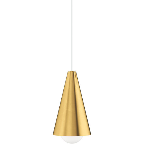 Sean Lavin Mini Joni 1 Light 120 Natural Brass Low-Voltage Pendant Ceiling Light in Monopoint, Integrated LED