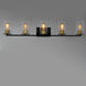 Sleek 5 Light 40 inch Antique Brass and Black Bath Vanity Wall Light