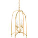 Rhett 4 Light 15 inch Vintage Gold Leaf Foyer Lantern Ceiling Light