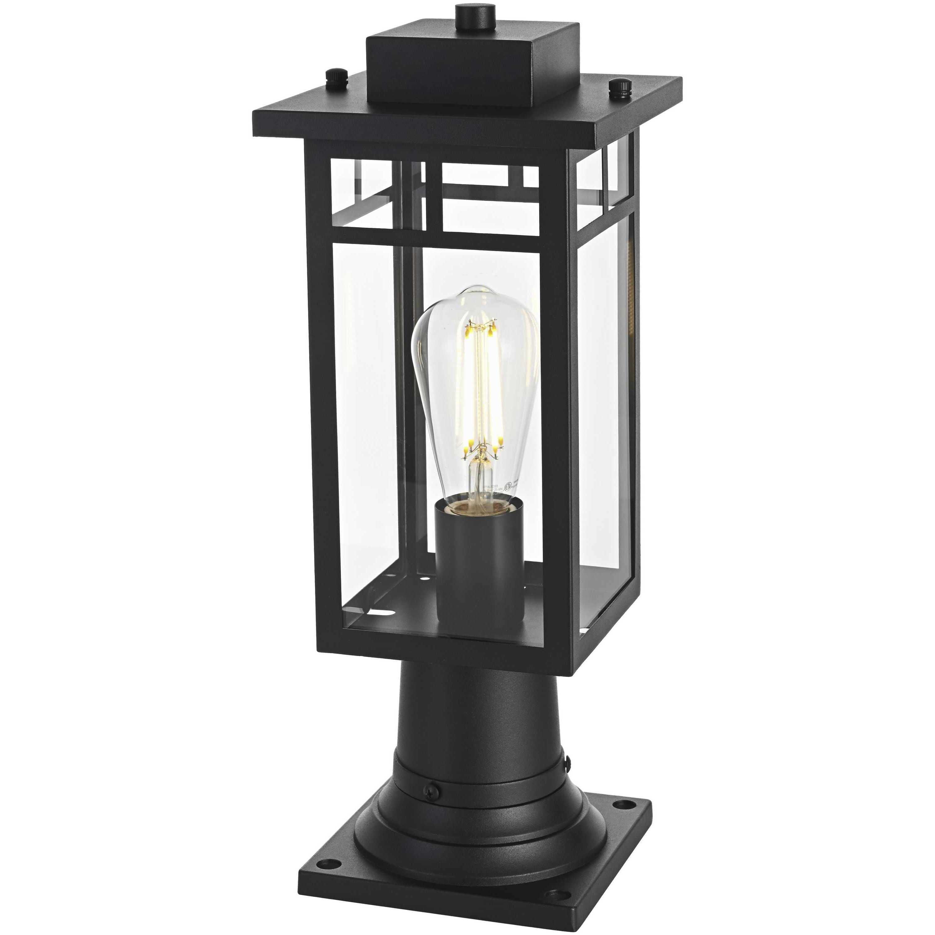Mercer 1 Light 17.5 inch Black Outdoor Post Light