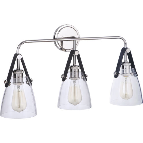 Gallery Hagen 3 Light 26 inch Polished Nickel Vanity Light Wall Light