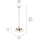 Silvarious 3 Light Polished Nickel Chandelier/Semi Flush Ceiling Light