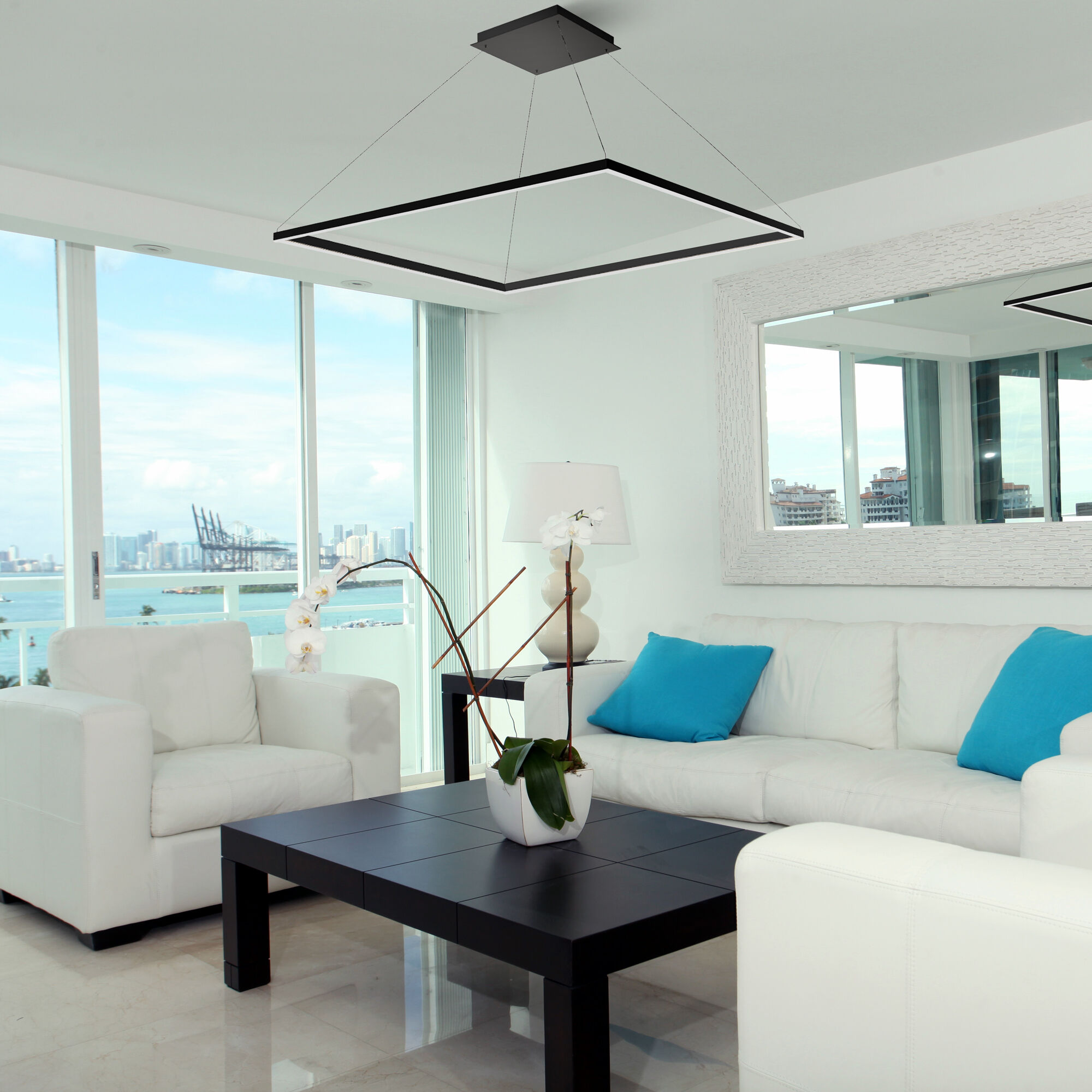 Atria 51.25 inch Black Chandelier Ceiling Light