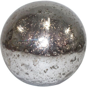 Glass Sphere Textured Silver Accent Decor