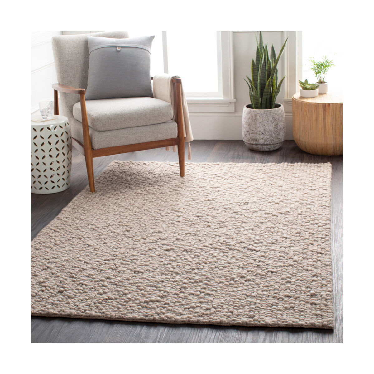 Neravan 36 X 24 inch Taupe/Cream Rugs, Rectangle