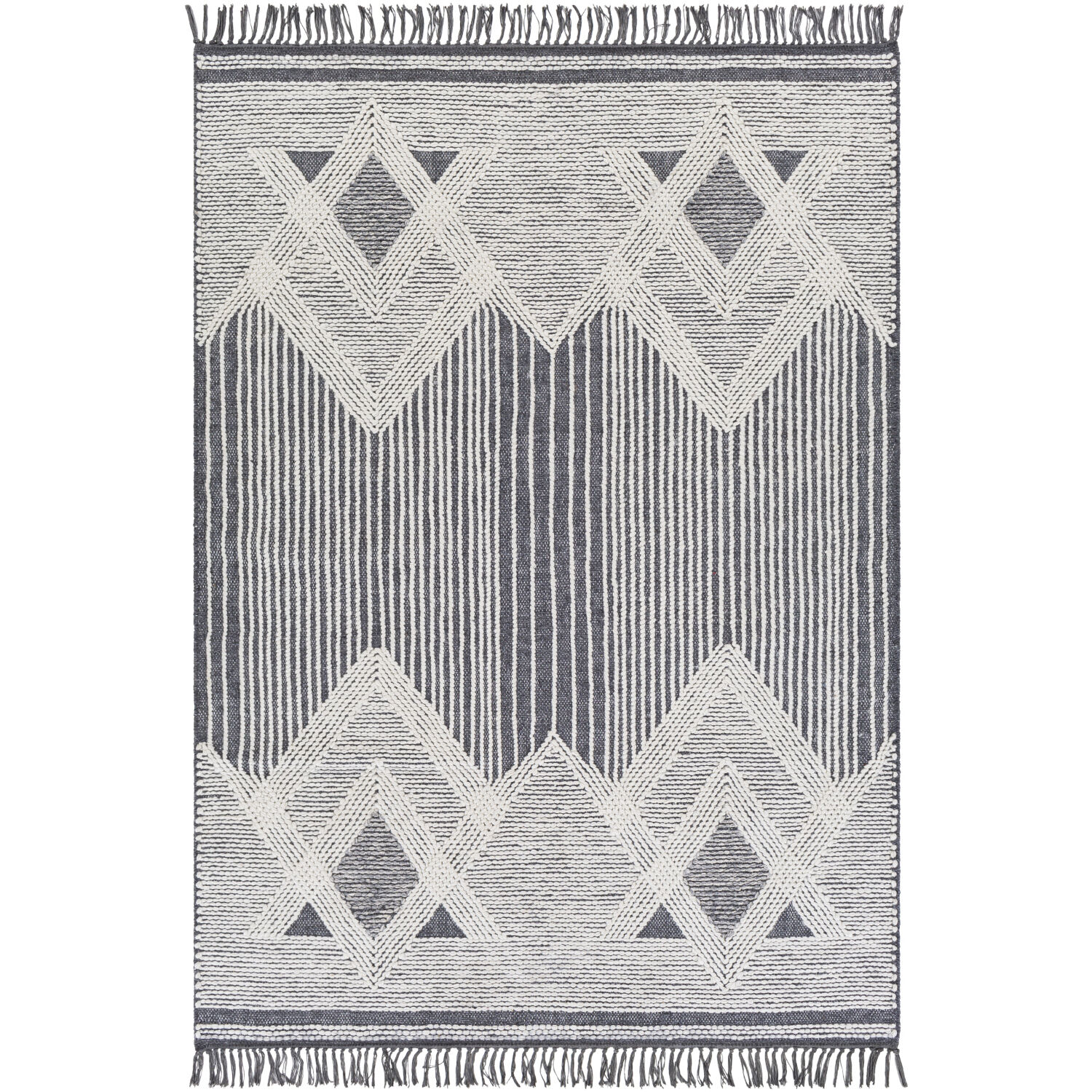 Cheyenne 36 X 24 inch Charcoal/Ivory/Medium Gray Rugs, Rectangle
