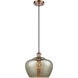 Ballston Large Fenton 1 Light 11 inch Antique Copper Mini Pendant Ceiling Light in Mercury Glass, Ballston