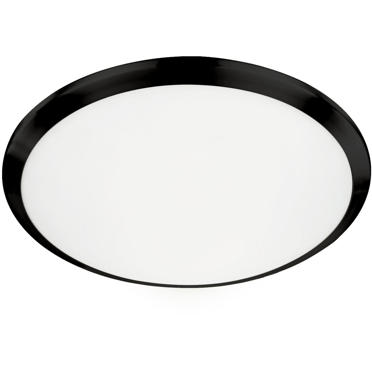 Malta LED 15 inch Black Flush Mount Ceiling Light in Opal Glass