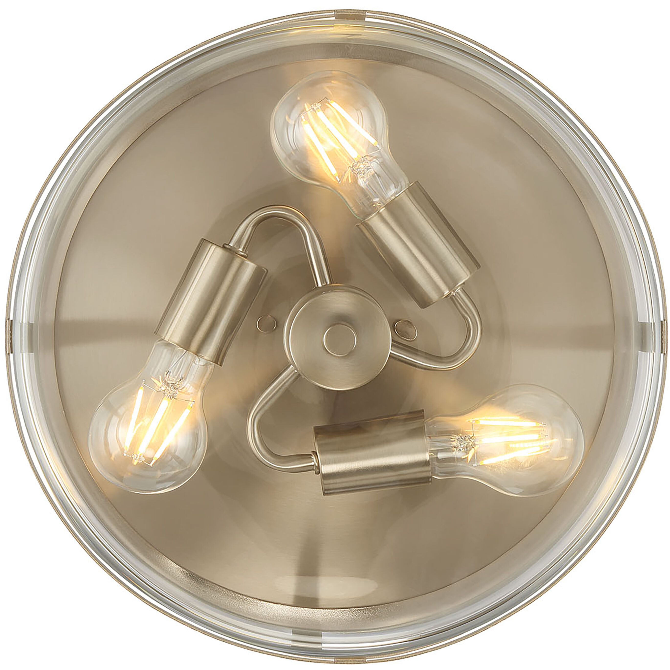 Lunden 3 Light 13 inch Modern Gold Flush Mount Ceiling Light